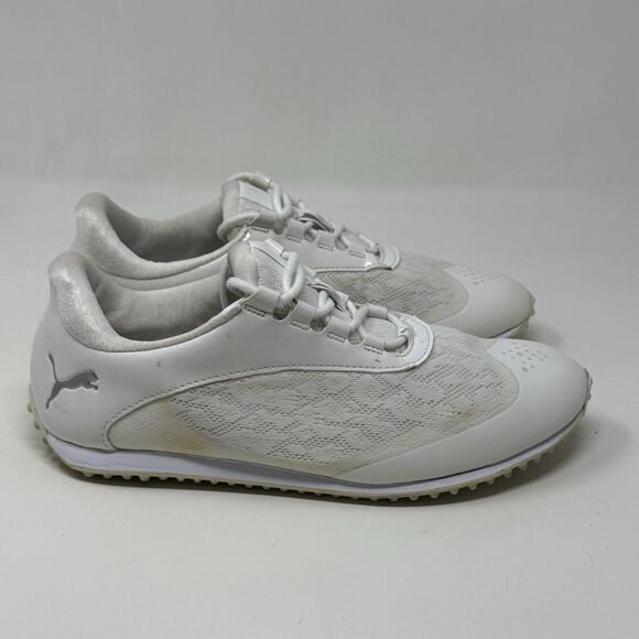 PUMA Summer Cat Spikeless Golf Shoes Womens 6.5 White Knit Lightweight Sneakers - Picture 1 of 16
